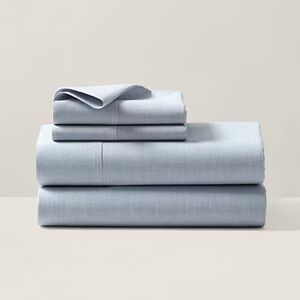 Ralph Lauren Home Workshirt Chambray King Size Flat Sheet Blue New in Package